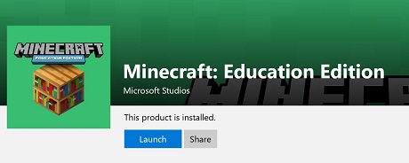 Install Minecraft Education option